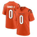 Pkot C.Bengals #0 DJ Turner II Player Orange Home Game Stitched Jerseys