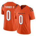 Pkot C.Bengals #0 DJ Turner II Player Orange Vapor F.U.S.E. Limited Home Game Stitched Jerseys