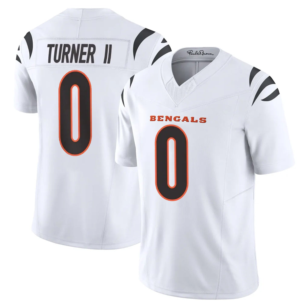 Pkot C.Bengals #0 DJ Turner II Player White Vapor F.U.S.E. Limited Home Game Stitched Jerseys