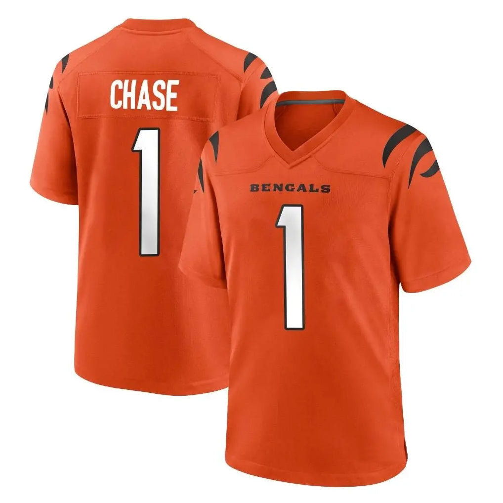 Pkot C.Bengals #1 Ja'Marr Chase Player Orange Home Game Stitched Jerseys