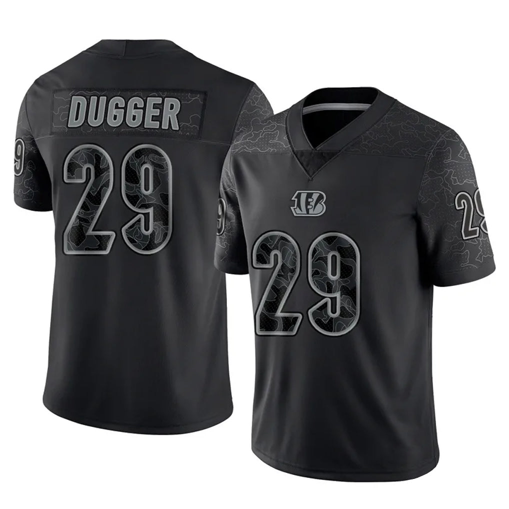 Pkot C.Bengals #29 Kyle Dugger Player Black Reflective Limited Game Stitched Jerseys