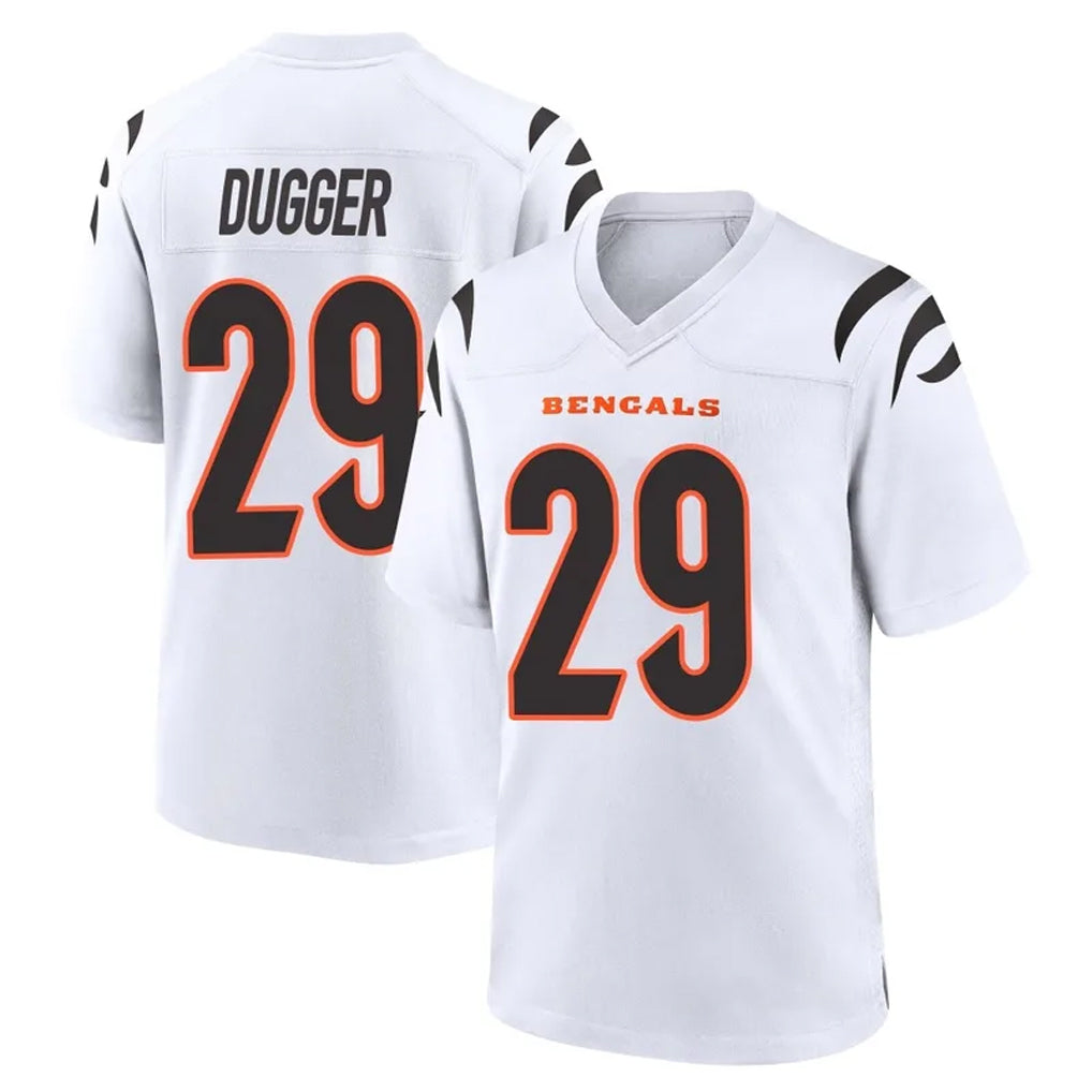 Pkot C.Bengals #29 Kyle Dugger Player White Home Game Stitched Jerseys