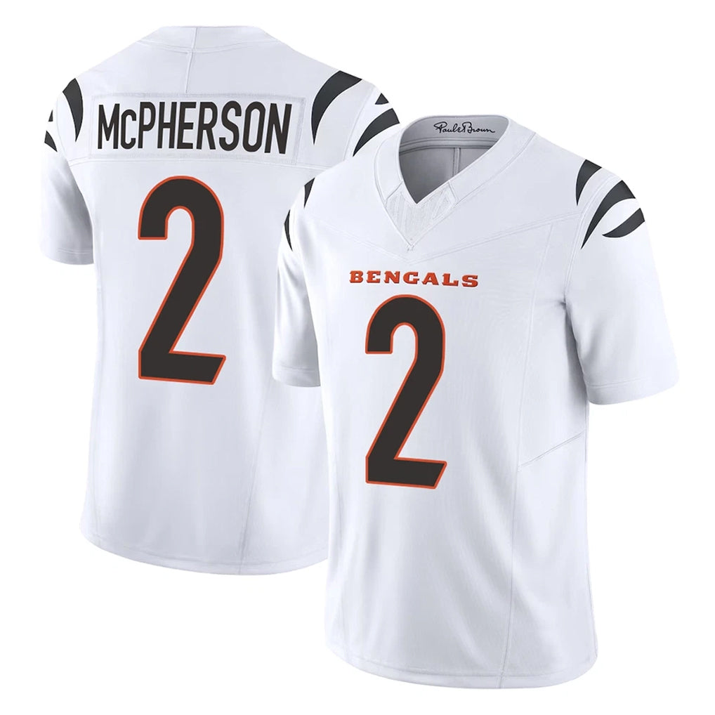 Pkot C.Bengals #2 Evan McPherson Player White Vapor F.U.S.E. Limited Home Game Stitched Jerseys