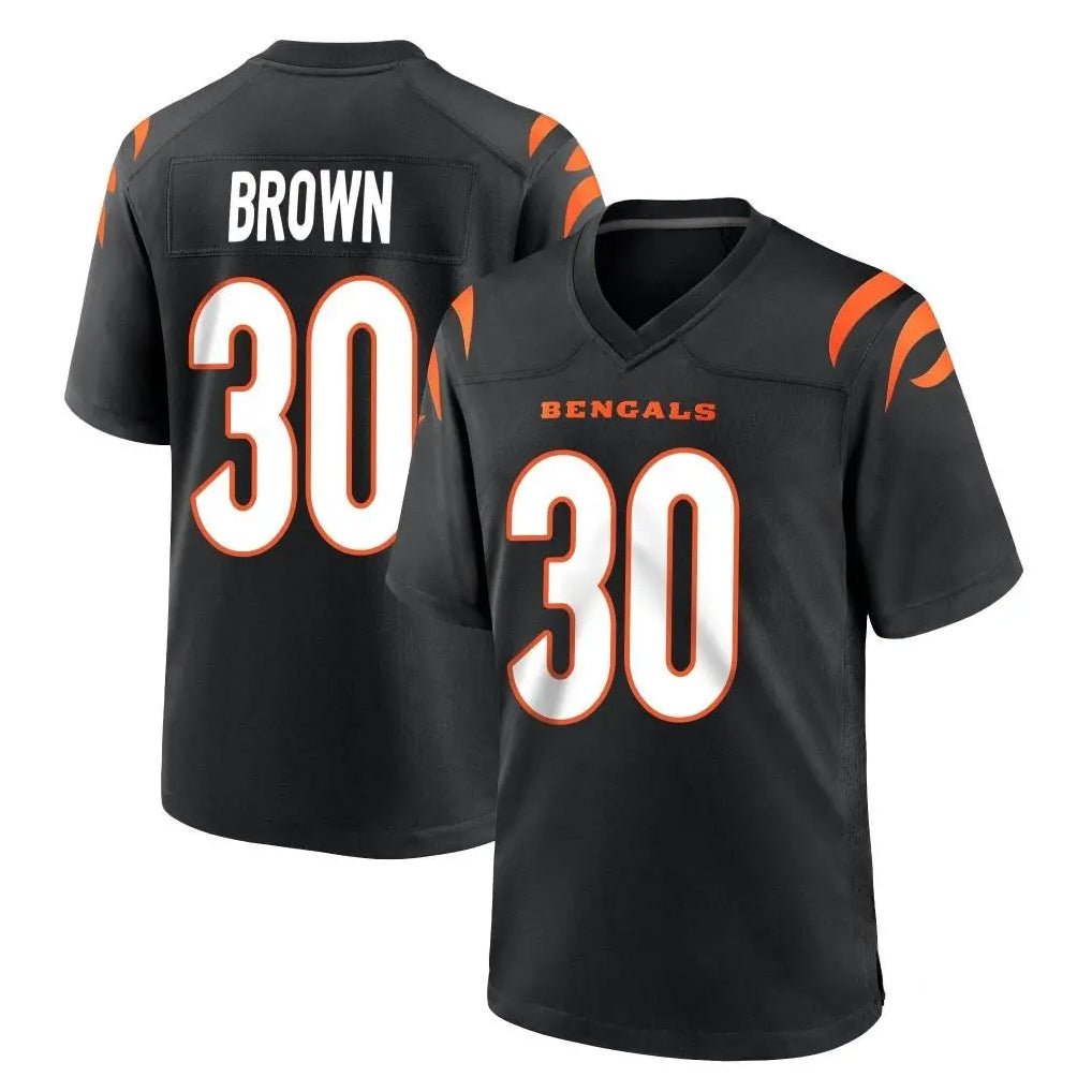 Pkot C.Bengals #30 Chase Brown Player Black Home Game Stitched Jerseys
