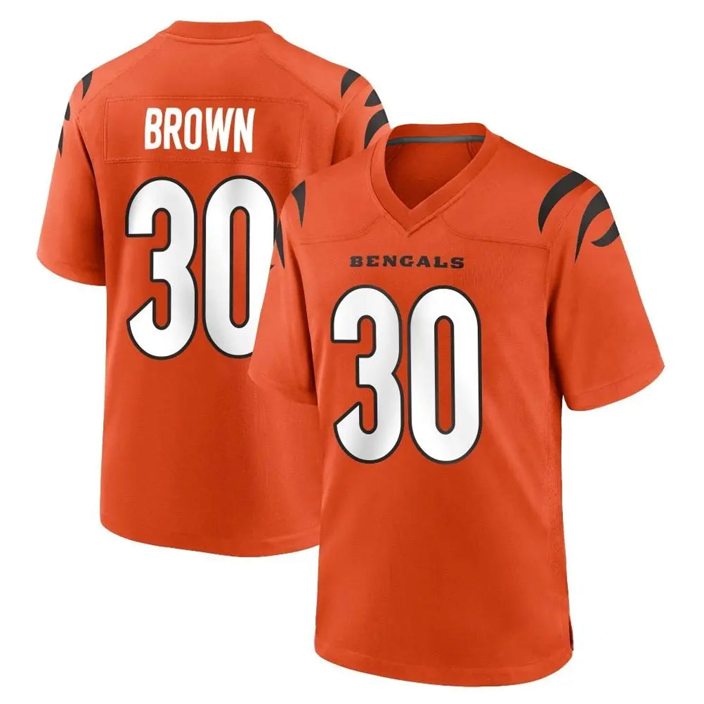 Pkot C.Bengals #30 Chase Brown Player Orange Home Game Stitched Jerseys