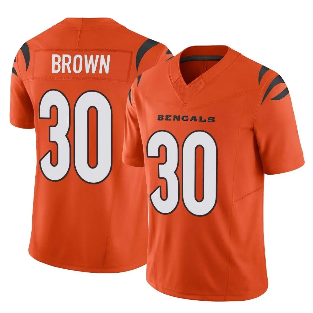 Pkot C.Bengals #30 Chase Brown Player Orange Vapor F.U.S.E. Limited Home Game Stitched Jerseys