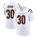 Pkot C.Bengals #30 Chase Brown Player White Home Game Stitched Jerseys