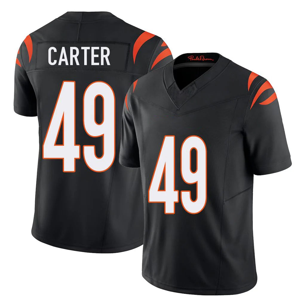 Pkot C.Bengals #49 Barrett Carter Player Black Vapor F.U.S.E. Limited Home Game Stitched Jerseys