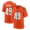 Pkot C.Bengals #49 Barrett Carter Player Orange Home Game Stitched Jerseys