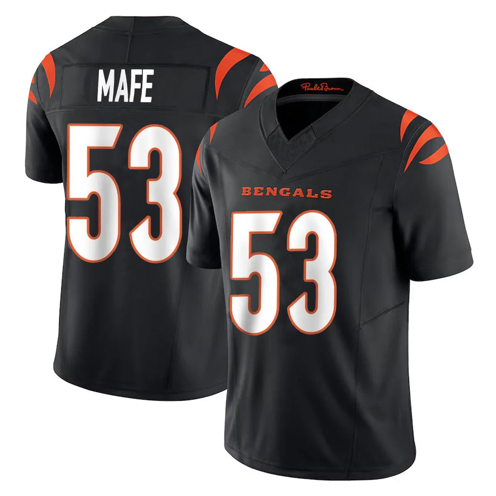 Pkot C.Bengals #53 Boye Mafe Player Black Vapor F.U.S.E. Limited Home Game Stitched Jerseys