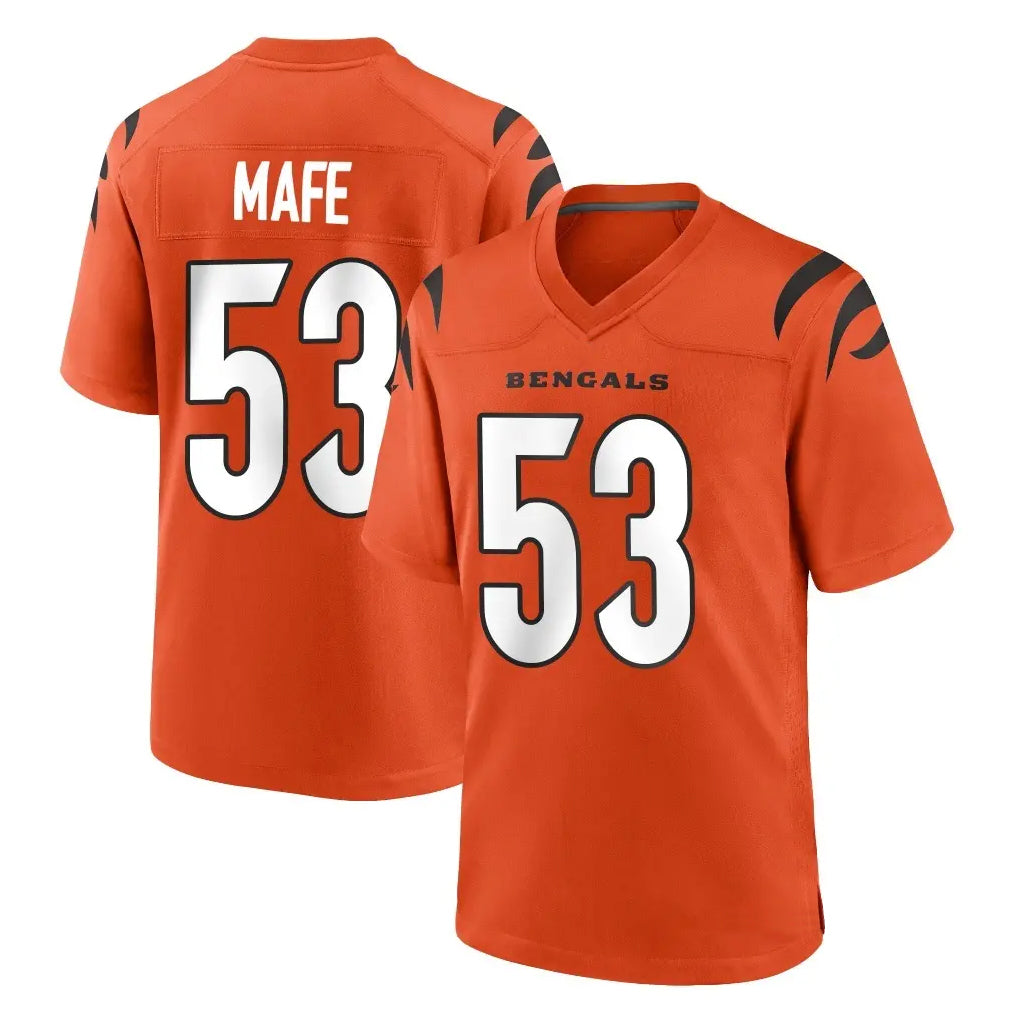 Pkot C.Bengals #53 Boye Mafe Player Orange Home Game Stitched Jerseys
