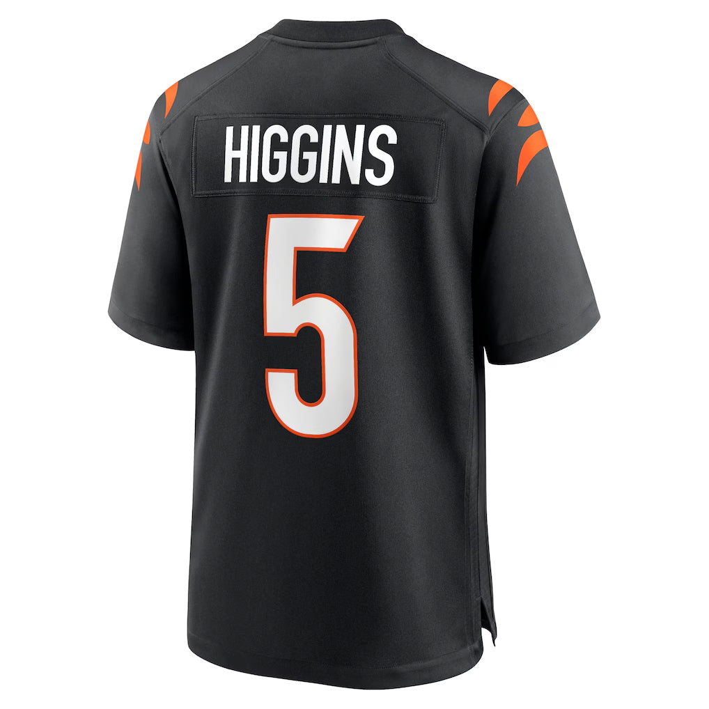 Pkot C.Bengals #5 Tee Higgins Player Black Home Game Stitched Jerseys