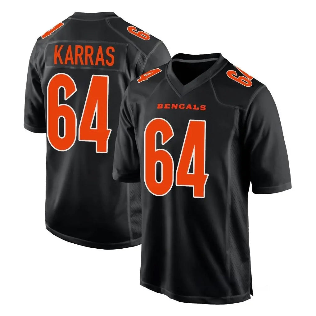 Pkot C.Bengals #64 Ted Karras Player Black Fashion Game Stitched Jerseys