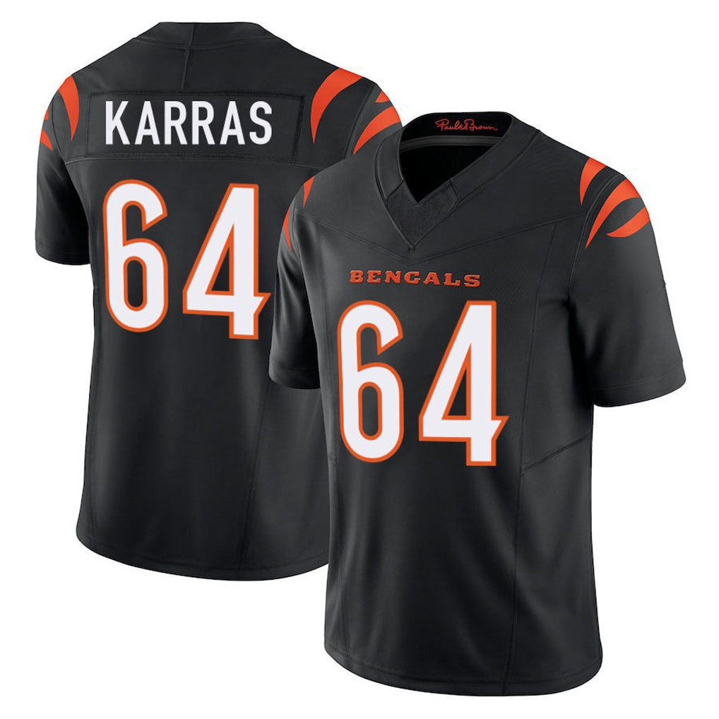 Pkot C.Bengals #64 Ted Karras Player Black Vapor F.U.S.E. Limited Home Game Stitched Jerseys