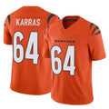 Pkot C.Bengals #64 Ted Karras Player Orange Vapor F.U.S.E. Limited Home Game Stitched Jerseys
