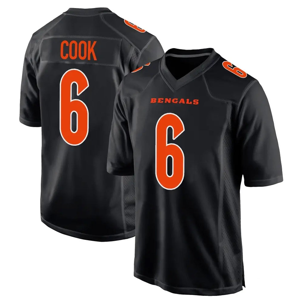 Pkot C.Bengals #6 Brian Cook Player Black Fashion Game Stitched Jerseys