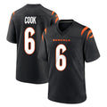 Pkot C.Bengals #6 Brian Cook Player Black Home Game Stitched Jerseys