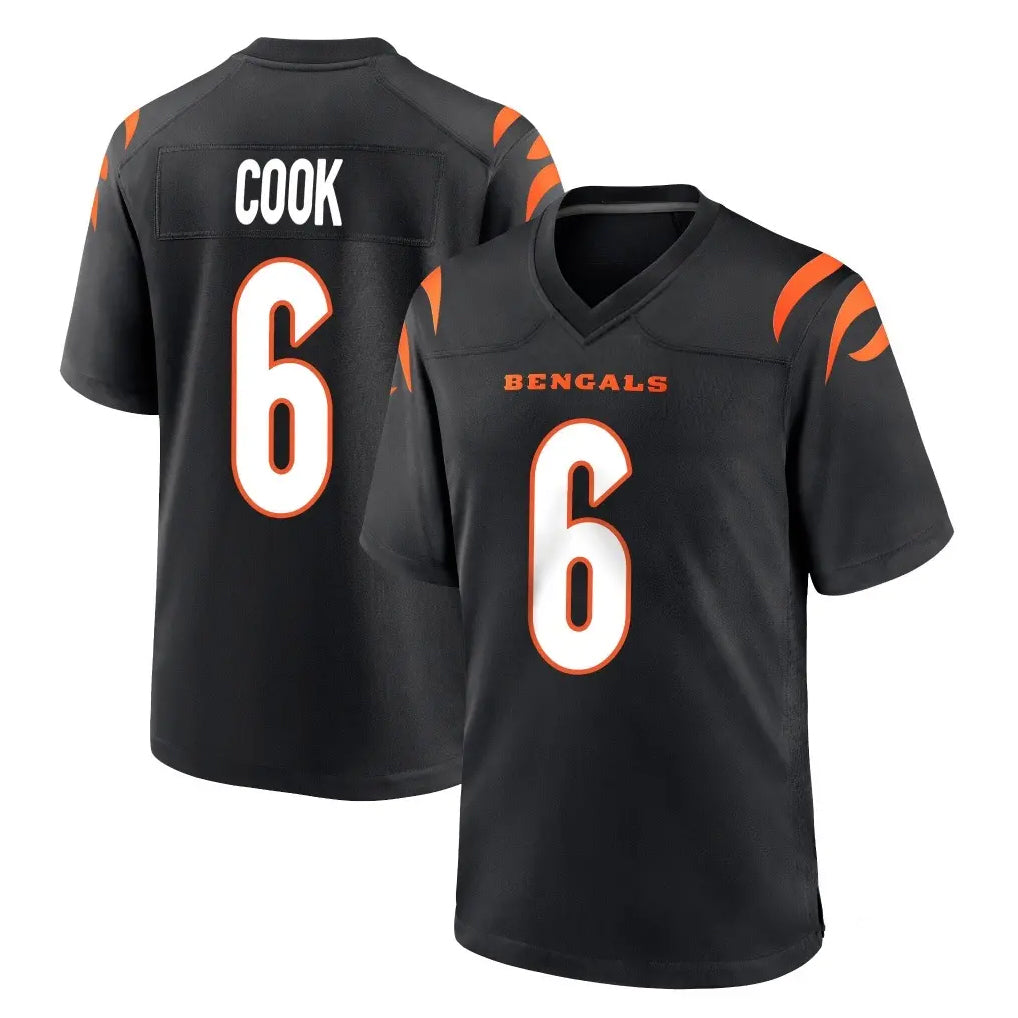 Pkot C.Bengals #6 Brian Cook Player Black Home Game Stitched Jerseys