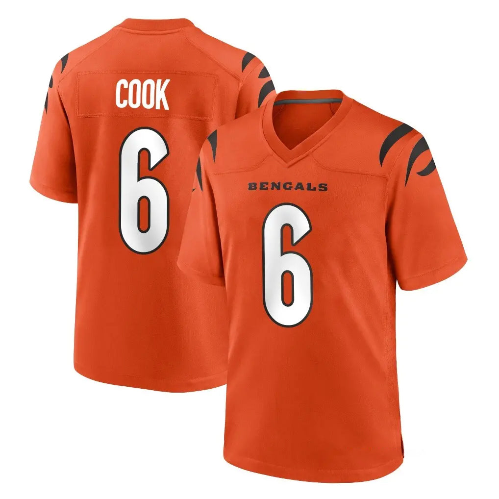 Pkot C.Bengals #6 Brian Cook Player Orange Home Game Stitched Jerseys