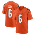 Pkot C.Bengals #6 Brian Cook Player Orange Home Game Stitched Jerseys