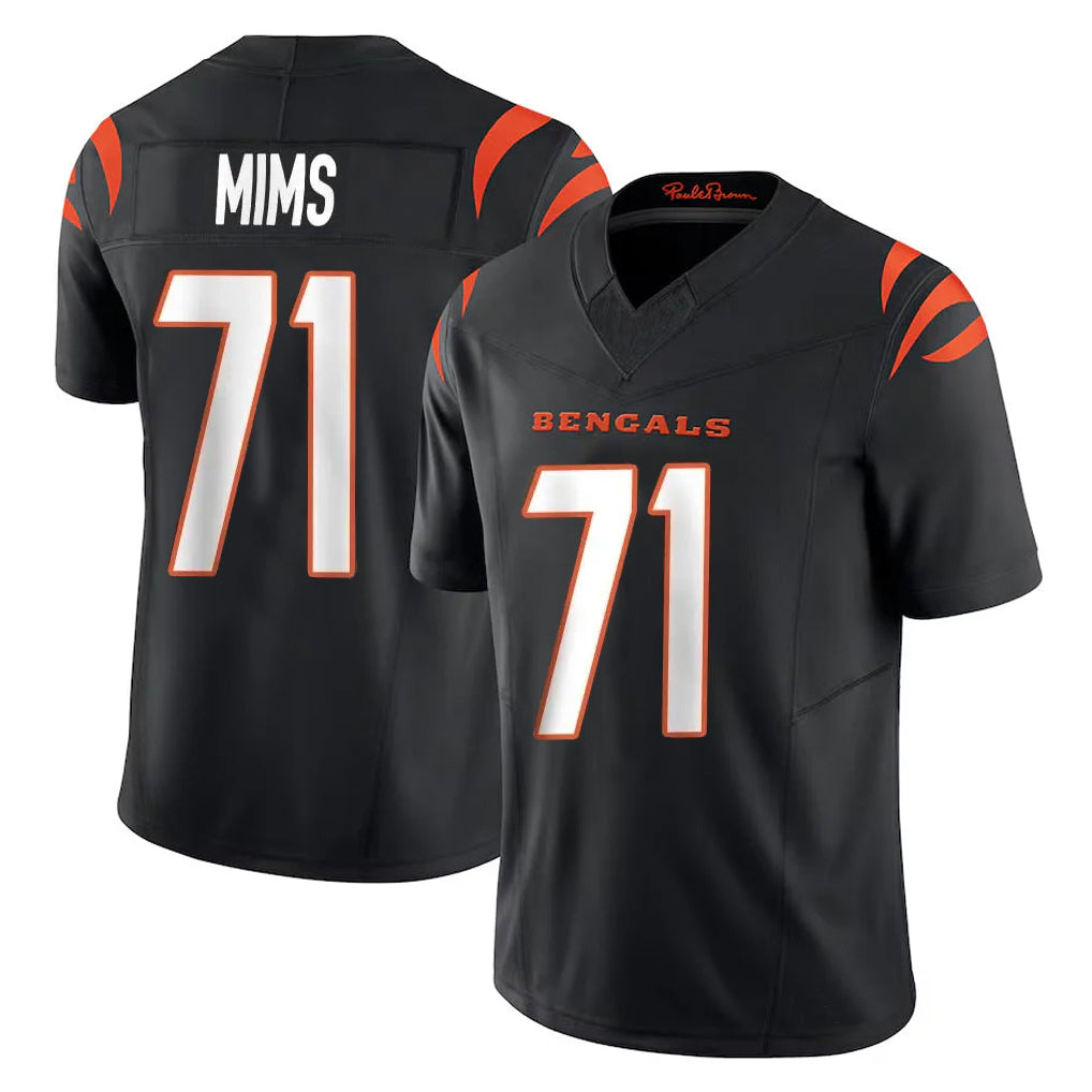 Pkot C.Bengals #71 Amarius Mims Player Black Vapor F.U.S.E. Limited Home Game Stitched Jerseys