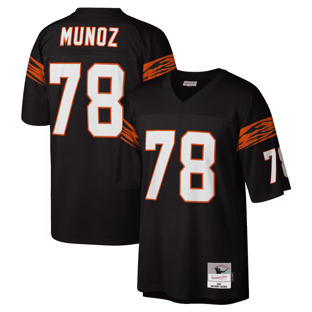 Pkot C.Bengals #78 Anthony Mu?oz Player Black Mitchell & Ness Legacy Replica Stitched Jerseys