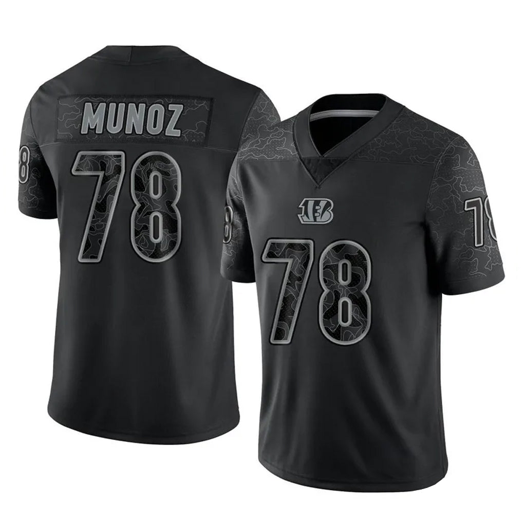 Pkot C.Bengals #78 Anthony Munoz Player Black Reflective Limited Game Stitched Jerseys