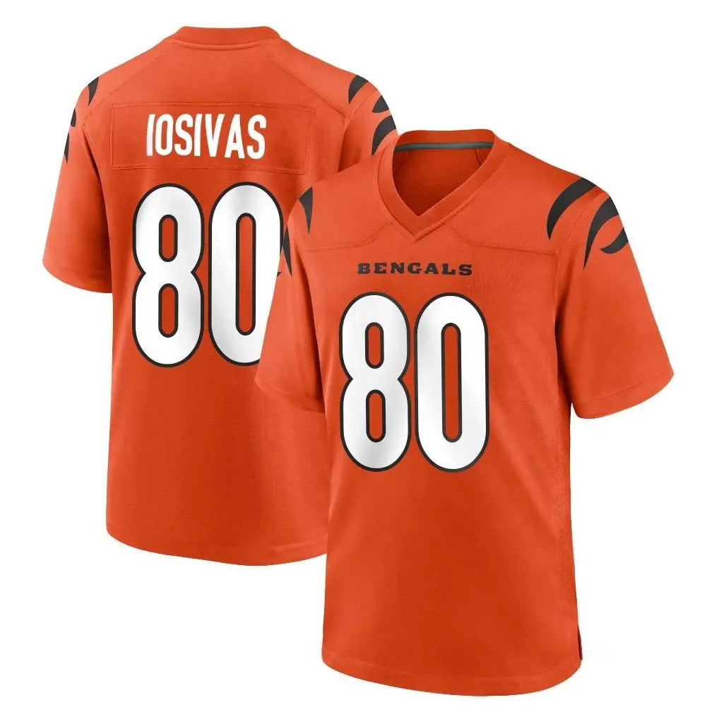 Pkot C.Bengals #80 Andrei Iosivas Player Orange Home Game Stitched Jerseys