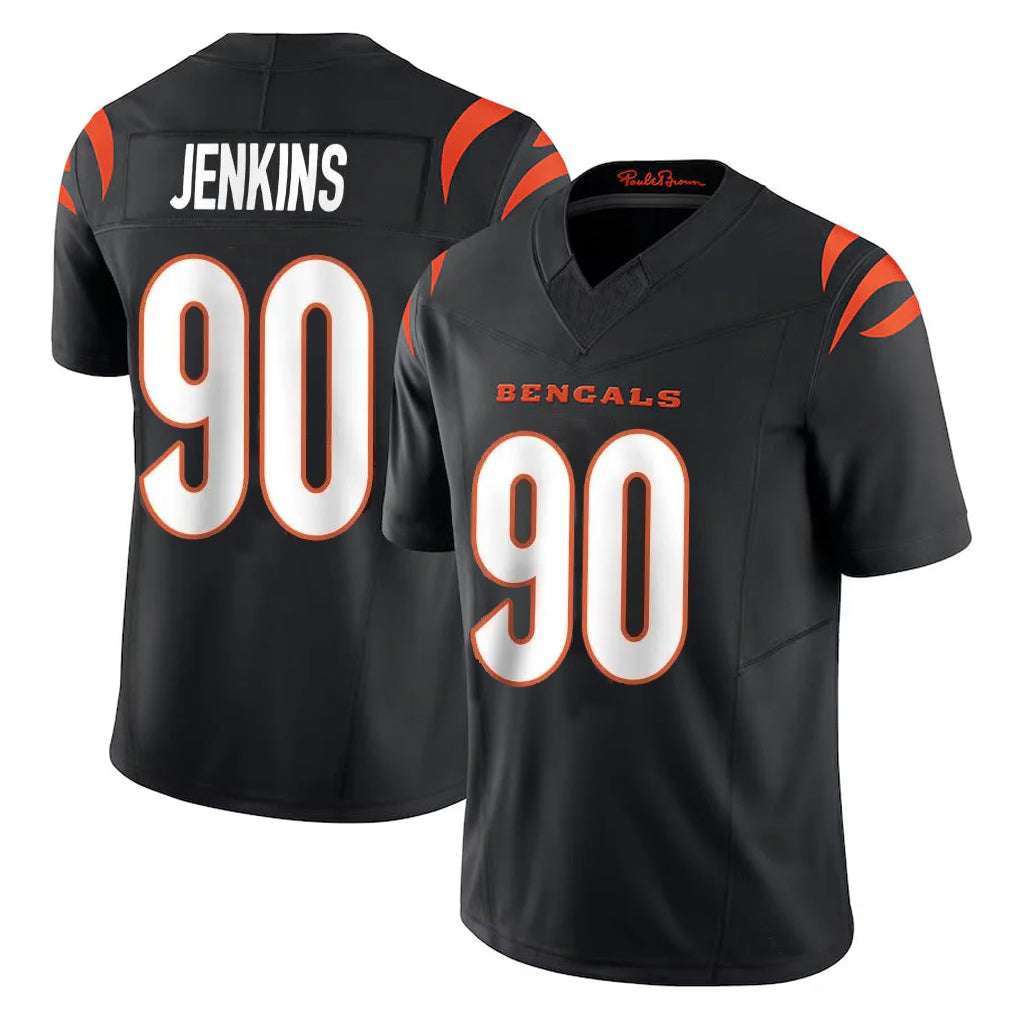 Pkot C.Bengals #90 Kris Jenkins Jr Player Black Vapor F.U.S.E. Limited Home Game Stitched Jerseys
