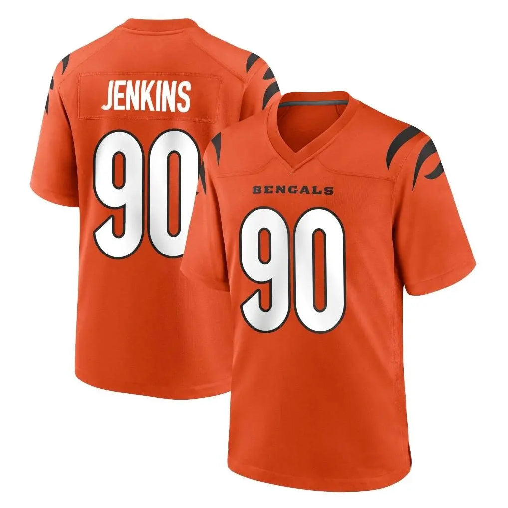 Pkot C.Bengals #90 Kris Jenkins Jr Player Orange Home Game Stitched Jerseys