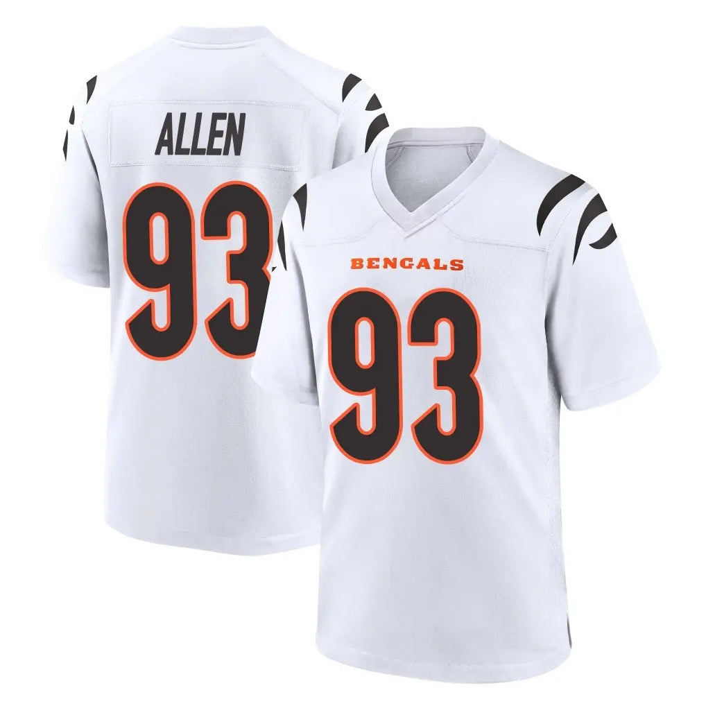 Pkot C.Bengals #93 Jonathan Allen Player White Home Game Stitched Jerseys