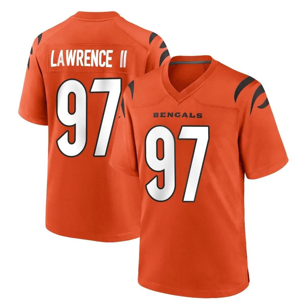 Pkot C.Bengals #97 Dexter Lawrence II Player Orange Home Game Stitched Jerseys