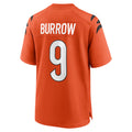 Pkot C.Bengals #9 Joe Burrow Player Orange Home Game Stitched Jerseys