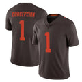 Pkot C.Browns #1 KC Concepcion Player Browns Color Rush Limited Home Game Stitched Jerseys