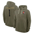 Pkot C.Browns #1 KC Concepcion Player Olive Salute to Service Pullover Hoodies Limited Stitched Jerseys