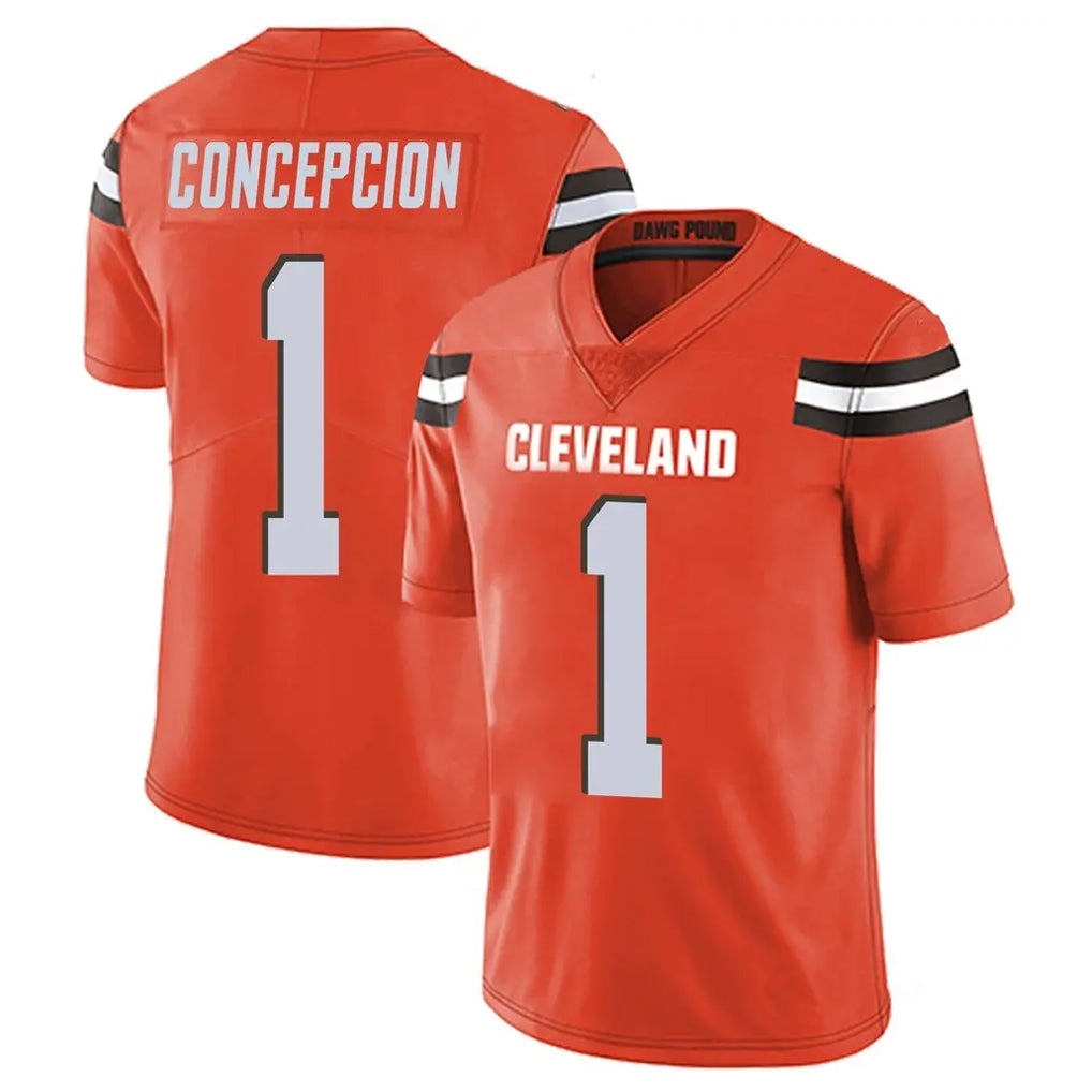 Pkot C.Browns #1 KC Concepcion Player Orange Alternate Vapor Untouchable Limited Home Game Stitched Jerseys