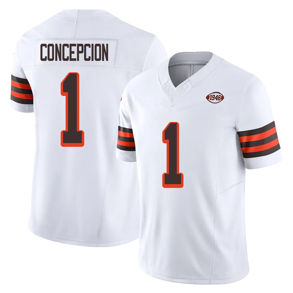 Pkot C.Browns #1 KC Concepcion Player White Limited Vapor F.U.S.E. Alternate Game Stitched Jerseys