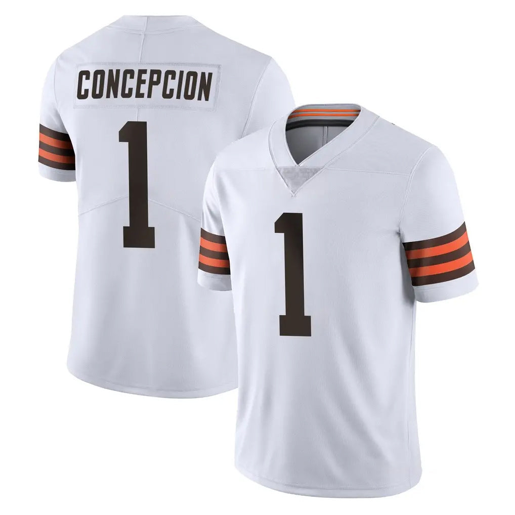 Pkot C.Browns #1 KC Concepcion Player White Vapor Untouchable Limited Home Game Stitched Jerseys