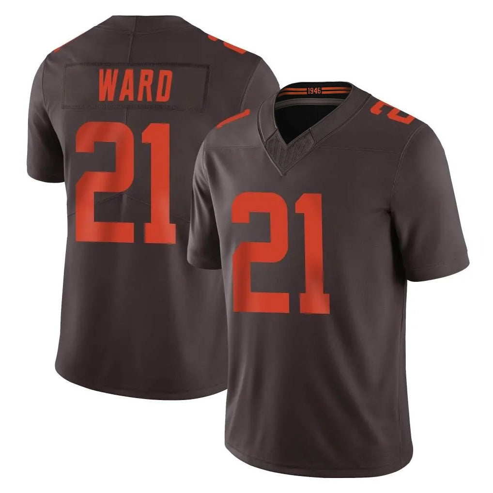 Pkot C.Browns #21 Denzel Ward Player Brown Limited Vapor F.U.S.E. Alternate Game Stitched Jerseys
