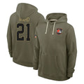 Pkot C.Browns #21 Denzel Ward Player Olive Salute to Service Pullover Hoodies Limited Stitched Jerseys