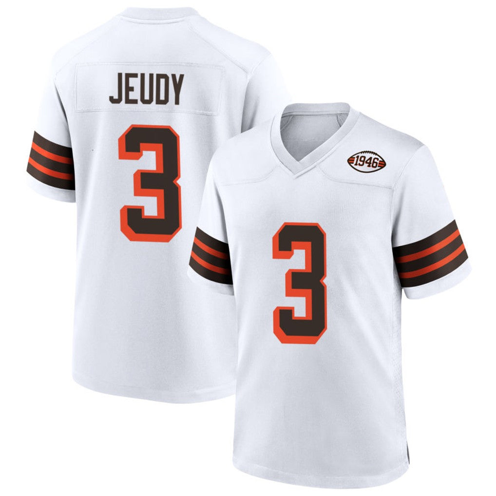 PkotC.Browns #3 Jerry Jeudy Player White Alternate Home Game Stitched Jerseys