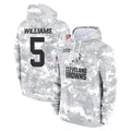 Pkot C.Browns #5 Quincy Williams Player Arctic Camo Salute to Service Hoodies Limited Game Stitched Jerseys