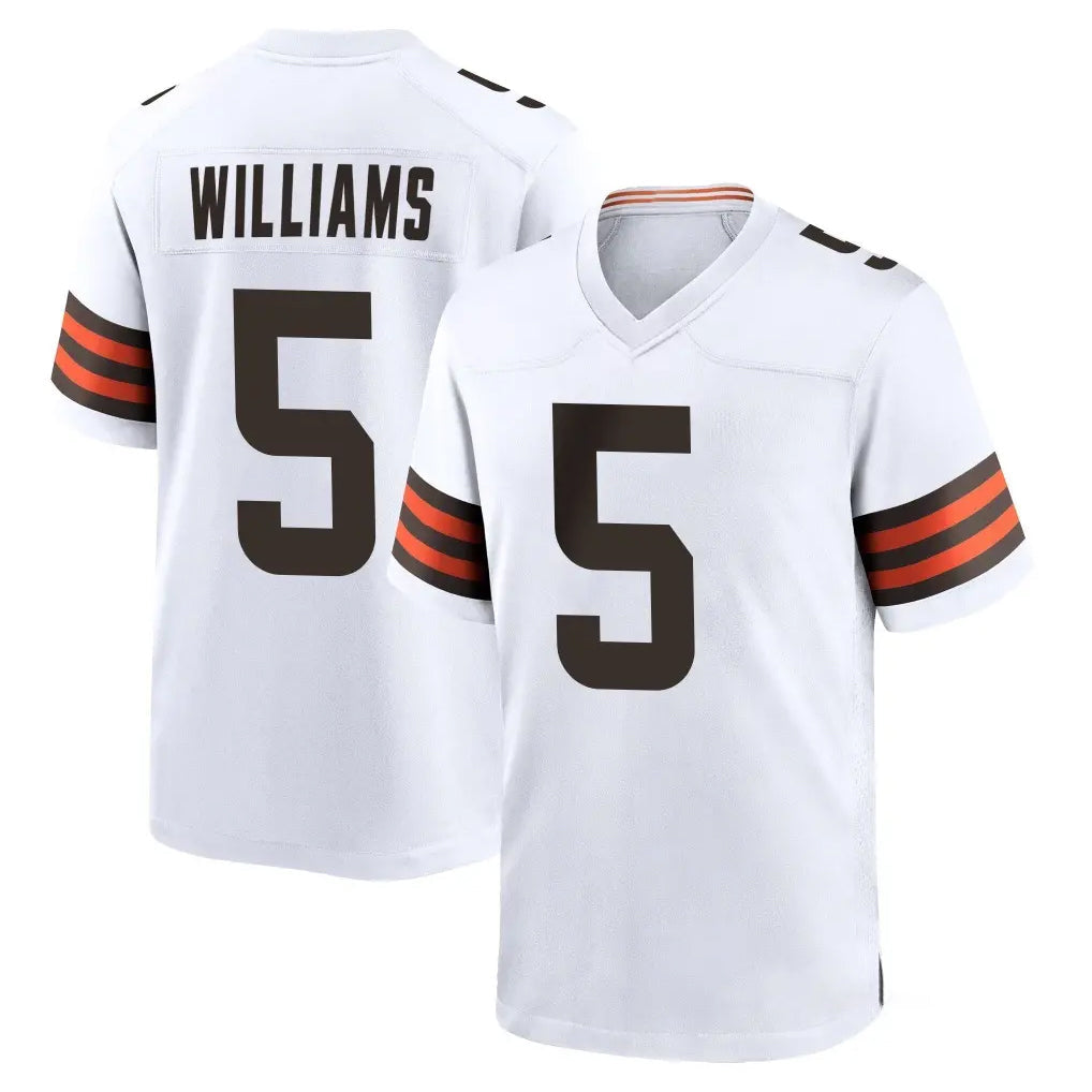 Pkot C.Browns #5 Quincy Williams Player White Home Game Stitched Jerseys