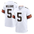 Pkot C.Browns #5 Quincy Williams Player White Home Game Stitched Jerseys