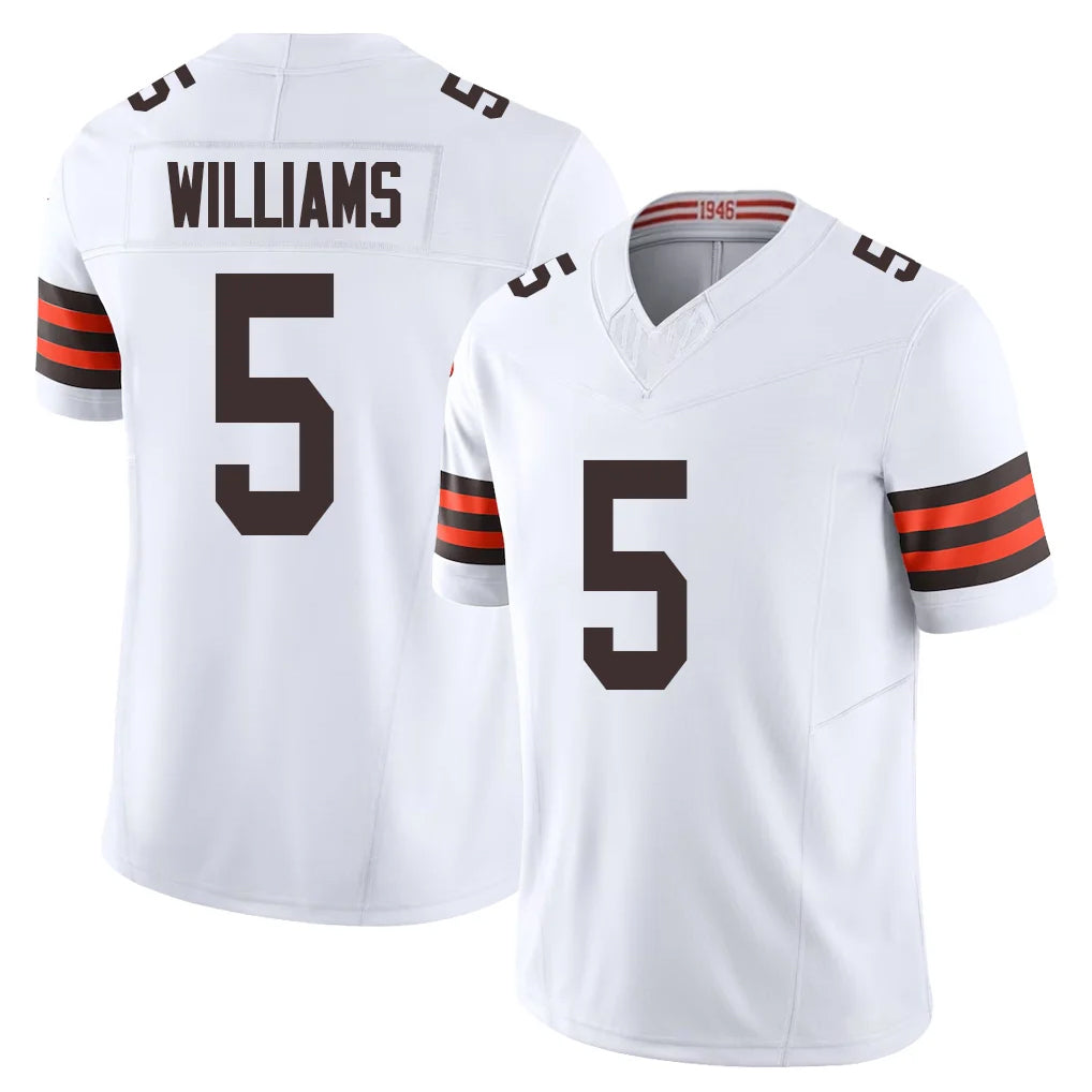 Pkot C.Browns #5 Quincy Williams Player White Vapor F.U.S.E. Limited Home Game Stitched Jerseys