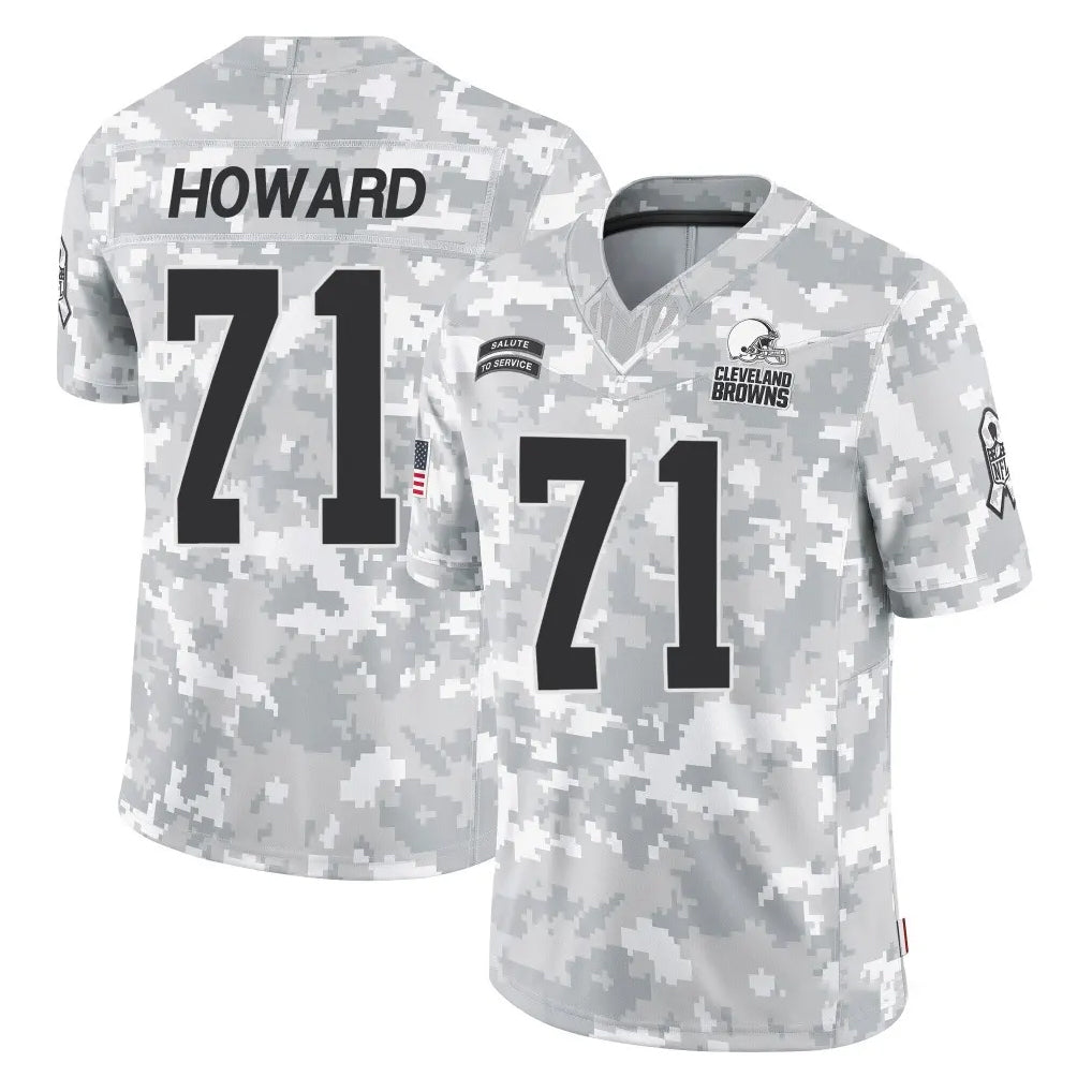 Pkot C.Browns #71 Tytus Howard Player Arctic Camo Salute to Service Limited Home Game Stitched Jerseys