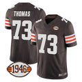 Pkot C.Browns #73 Joe Thomas Player Brown Vapor F.U.S.E. Limited Home Game Stitched Jerseys
