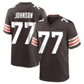 Pkot C.Browns #77 Zion Johnson Player Brown Home Game Stitched Jerseys
