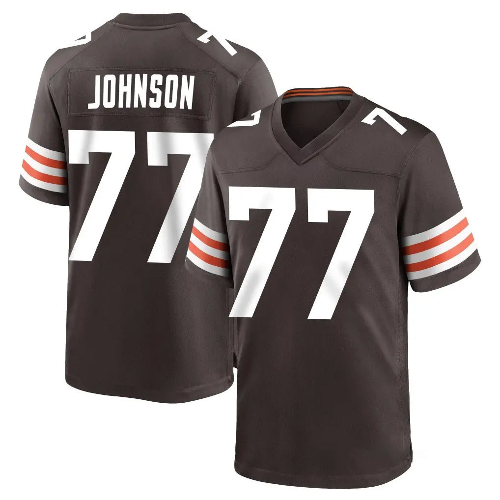 Pkot C.Browns #77 Zion Johnson Player Brown Home Game Stitched Jerseys