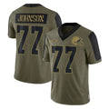 Pkot C.Browns #77 Zion Johnson Player Olive Salute to Service Limited Home Game Stitched Jerseys